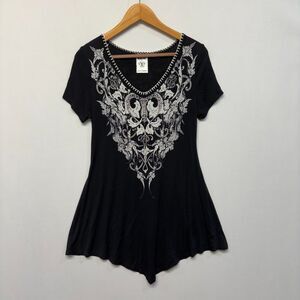 Vocal Women Short Sleeve Tee T-Shirt Top Size Large Rhinestone Y2K C065 -26